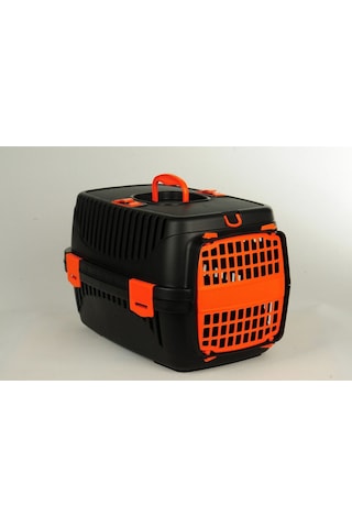 Pribor Kedi Köpek Evcil Hayvan Taşıma Çantası Box Orta Boy Çok Fonksiyonlu Siyah-turuncu
