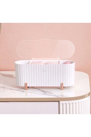 Homyl Masaüstü Tezgah Ev Için Kapaklı Pamuk Pedler Beyaz Beyaz