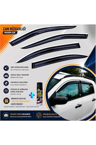 Fiat Bravo Mügen Cam Rüzgarlığı Abs Krom Nikelajlı Cam Rüzgarlığı 2008 Sonrası+ebrayn Lastik Parlatıcı