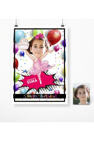 Bk Gift Kişiye Özel Doğum Günü Karikatür Afiş Poster 50 X 70 Cm. 6