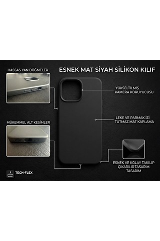 Iphone 14 Pro Max Uyumlu Silikon Ve Esnek Lansman Premıum Kılıf Siyah