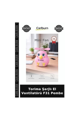 Özel Üretim Torima Şarjlı El Vantilatörü F31 Pembe Aksesuar Modern Tasarım