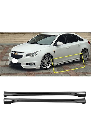 Chevrolet Cruze R Yan Marşpiyel Seti Plastik 2 Adet Mat Siyah 2008 2009 2010 2011 2012 2013 2014 Karlık+ek+bodykit