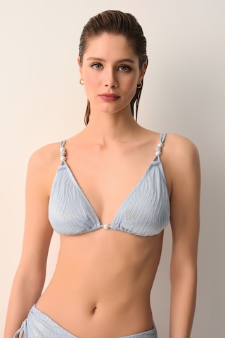 Suwen Pearl Üçgen Bikini Üst Sb2666513211321 Mavi