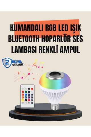 12w Led Ampul Renkli Işık Ve Dahili Hoparlör Özellikli Diğer