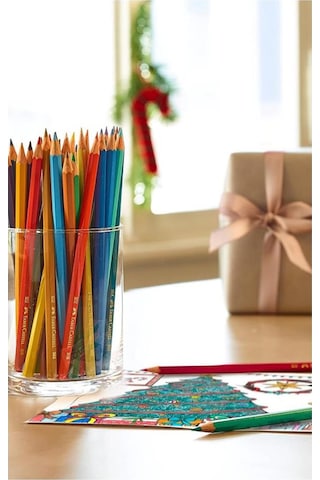 36 Lı Kuru Boya Kalemi Karton Kutu 1 Paket 36 Renk Faber Kuruboya Tam Boy Renkli Kalem Çok Renkli