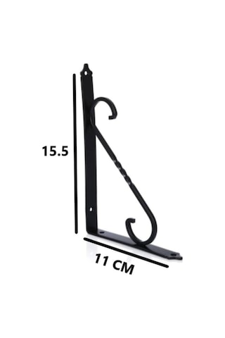 4 ADET Siyah 15.5x11 Ferforje Raf Altı Metal L Ayak
