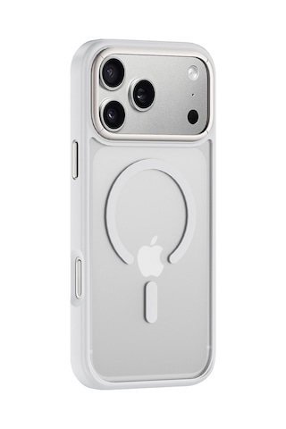 Apple iPhone Uyumlu 18 Pro Kılıf Wiwu Fgg-012 Armorpro Serisi M-safe Özellikli Parmak İzi Bırakmayan Kılıf Beyaz