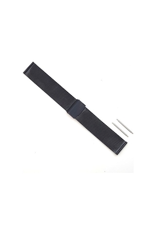 Hasır Kol Saat Kordonu Siyah Kalın Çelik 24 Mm Ø2,45