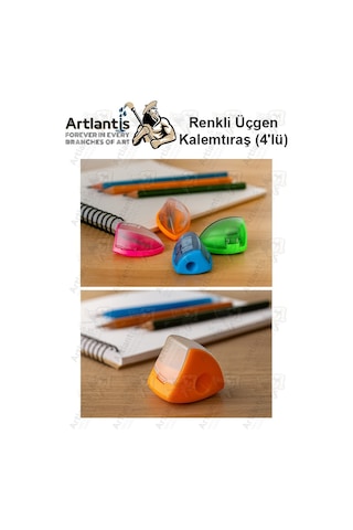 Kalemtraş 4 Adet Hazneli Standart Kalem Açacağı Plastik Kalemtıraş Fixpoint P-6027 Kalem Traş