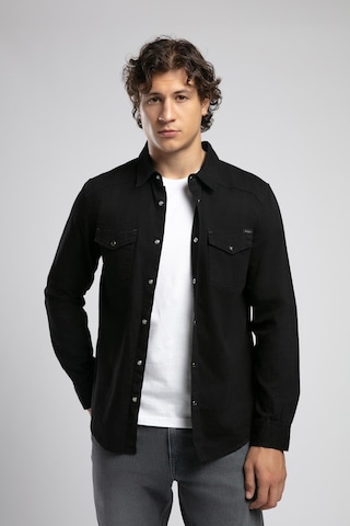 Lee Cooper Worner 1 Erkek %100 Pamuk Jean Gömlek-19642 Siyah