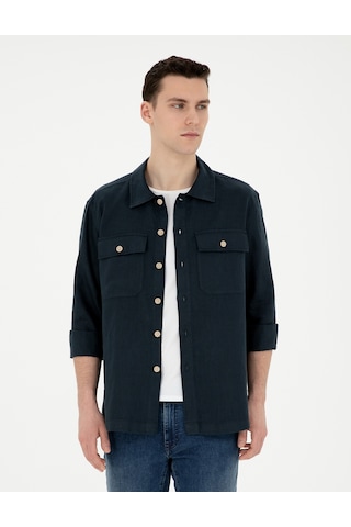 Pierre Cardin Erkek Lacivert Gömlek Desenli 50287504-vr033 Lacivert