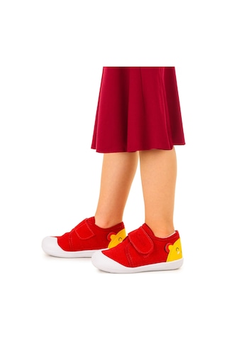 Kiko Kids Catly Cırtlı Kız Bebek İlk Adım Panduf Ayakkabı Kırmızı