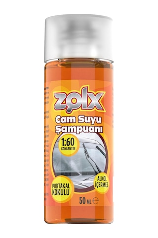 Zolx Portakal Kokulu Konsantre Oto Cam Suyu Şampuanı 50 Ml 1:60 Yoğun Formül