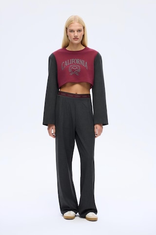 Quzu 00752 Kadın Önü Baskılı Vatkalı Sweatshirt Bordo