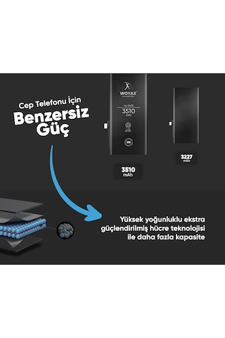 Woyax by Deji Apple Uyumlu iPhone 13 Premium Batarya 3510 Mah Yüksek Kapasite