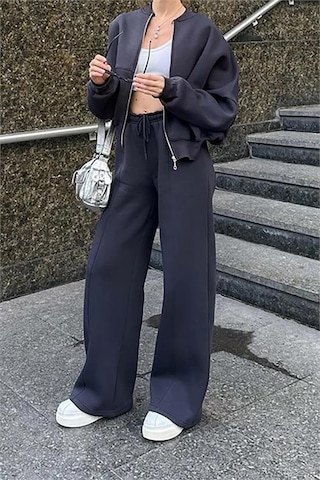 Neşeli Butik Kadın Kışlık Alt Üst Eşofman Takımı Nb0022 - Antrasit Antrasit