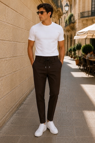 Danger Erkek Comfort Fit Kahverengi Çizgili Jogger Pantolon Esnek Kumaş 0247dngr Lacivert