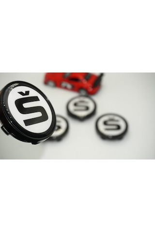 Skoda S logo Jant Göbeği Kapak Seti  60mm