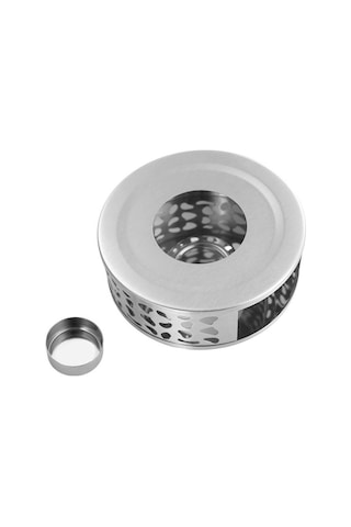 Paslanmaz Çelik Çaydanlık Standı Isıtıcı Mum Yuvarlak Taban Isıtıcı Kahve Süt Mumluk Ocak Crazy Volcano Yağı Gümüş