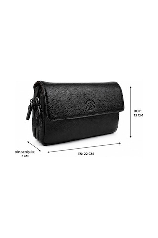 Alphaclub Bag Erkek Kahverengi Hakiki Deri Çok Bölmeli Bileklik Askılı El Çantası