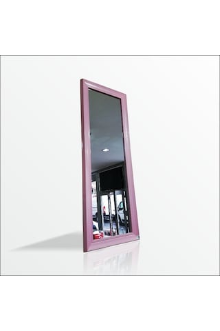 110Cm Pudra Pembe Çerçeveli Salon Antre Banyo Duvar Boy Aynası Pembe
