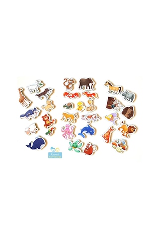 Hayvanlar. Magnet Hayvan Figürleri. 30 Parça. Mıknatıslı Manyetik Oyuncaklar