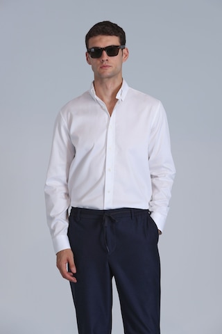 Lufian Jakob Erkek Basic Gömlek Slim Fit Beyaz Beyaz 112010642100500 Beyaz