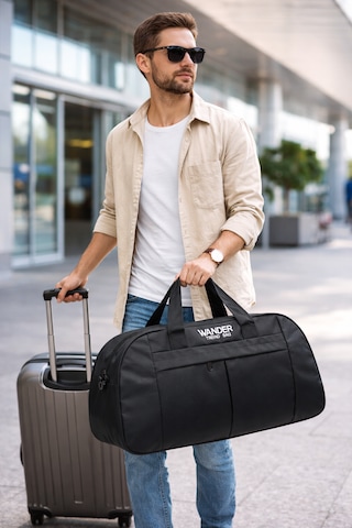 Bag Trend Bt Büyük Boy Seyahat Çantası İmperteks Kumaş Suya Dayanıklı 3 Gözlü Omuz Askılı Spor Ve Valiz Çantası Siyah