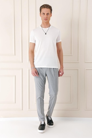 Efor Slim Fit Bisiklet Yaka %100 Pamuk Ekru Tişört Ts 878 Ekru