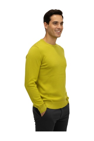 Erkek Spor Sıfır Yaka Regular Fit Kazak Bgl-st04953 Safran