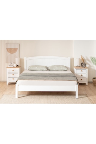 Rüzgar Modern İnci Beyaz Çift Kişilik Karyola