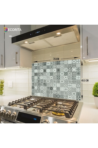 Decorıta Cam Ocak Arkası Koruyucu | Karakalem Çizim