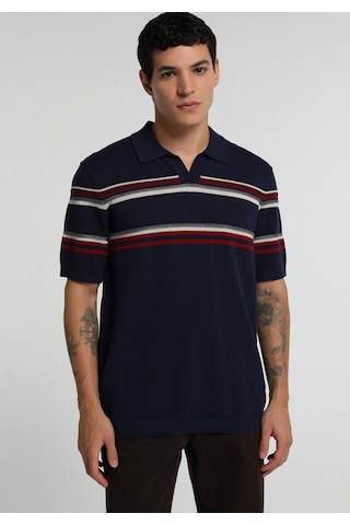 Colin's Colins Regular Fit Polo Yaka Jakarlı Erkek Lacivert Kısa Kol Kazak Cl1080893 Q1.v2 Nav