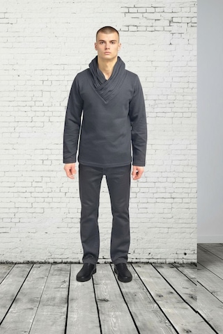 Black Steel Şal Yaka Casual Erkek Sweatshırt Antrasit