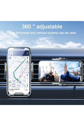 Youtek Araba İçin Otomatik Algılayıcı Kablosuz Şarj Cihazı - Havalandırma Çıkışlı Telefon Tutucu Lacivert Lacivert