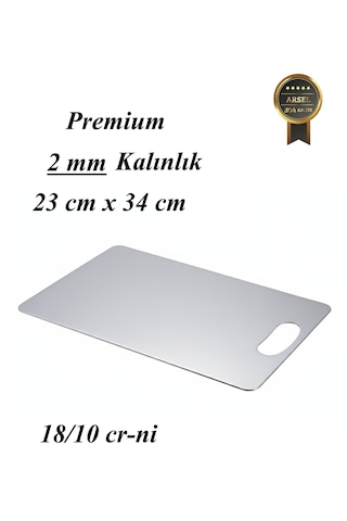 2 Mm Paslanmaz Çelik / Metal Kesme Tahtası 304 Kalite 23x34 Cm 18/10 Cr-ni Gümüş