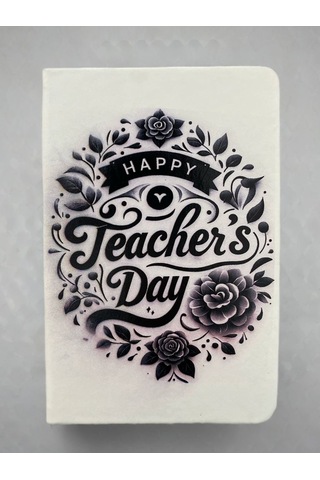 Öğretmenler Günü Hediyesi Defter 80 Yaprak Çizgili Ajanda Özel Tasarım Kapaklı Not Defteri Kod:14 Çok  Renkli