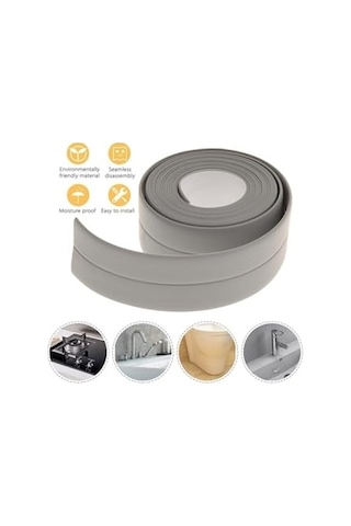 Gri Duş Pvc Lavabo Küvet Tezgah Kenar Banyo Mutfak Pencere 3,2 Mt Su Sızdırmaz Geçirmez Yalıtım Bant Genel