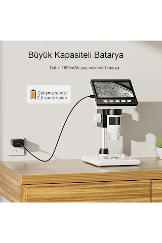 Dijital Mikroskop 1080p Lcd Ekran Usb Hd Mikroskop 50x-1000x