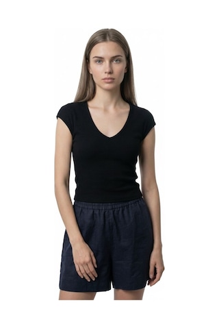 LOFT Slim Fit Kadın Tshirt K.kol Lf2042146 Q1.v1 Siyah