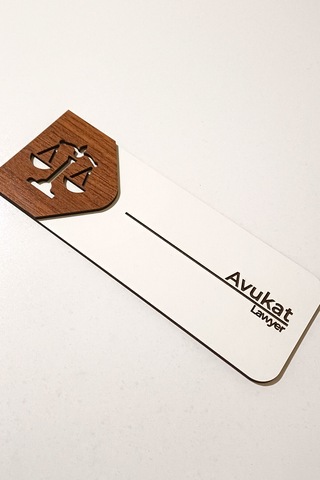 Avukat Odası Kapı Tabelası Kişiselleştirilebilir Mdf Ofis Oda İsimliği 19x7 Cm