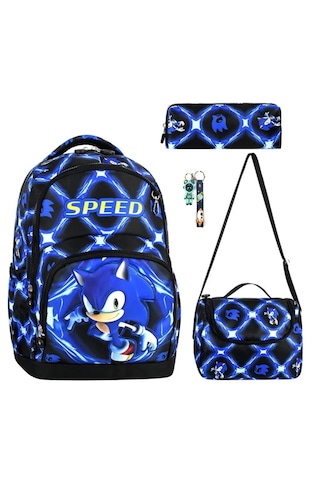 Lüx Okul Çantası 3lü Set Okul Çantası Sonic Okul Çantası