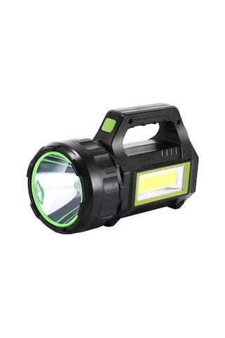 Buffer Şarjlı Led El Feneri 10w Taşınabilir Acil Durum Lambası Usb Şarjlı & Yan Cob Işıklı Çok Renkli