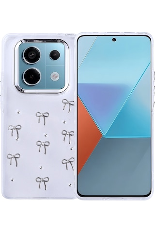 Xiaomi Redmi Note 14 Pro 4g Kılıf Airbag Tasarımlı Simli Şeffaf Kutup Kapak