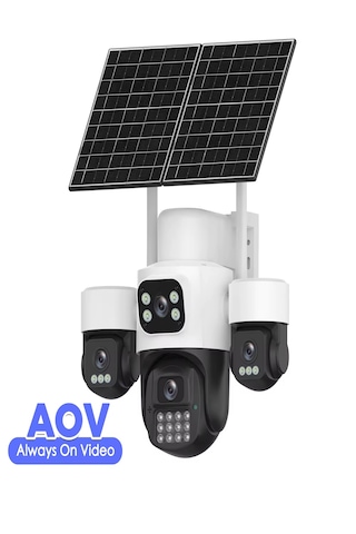 Inox X14 3mp+3mp+3mp+3mp 12mp 4g E-sim Kartlı 2xsolar Panelli 4 Lens 1 Ptz Akıllı Kamera