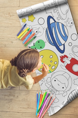 Melolisa Uzay Ve Gezegenler Dev Boyama Kağıdı 2.5 Metre Tatil Aktivite Rulosu - Çocuk Eğitici Rulo Kağıt