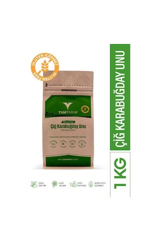 Tam Tarım Glutensiz Çiğ Karabuğday Unu 1 KG