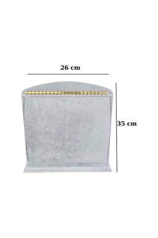 Bombeli Kolye Zincir & Kolye Standı 22 Metal Askılı Gri 26 X35 Cm Çok Renkli