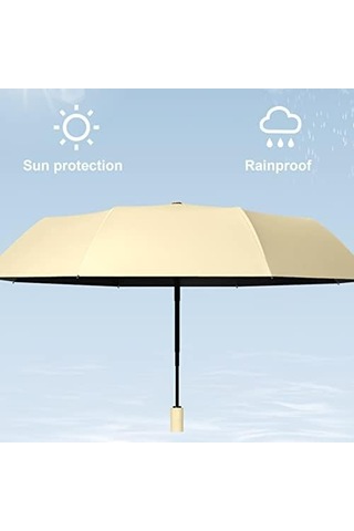 280 50 50 Seyahat Şemsiyesi Otomatik Açılıp Kapanır - 10 Alüminyum Alaşımlı Kaburga Rüzgar Geçirmez Güneşlik Katlanabilir Kompakt Şemsiye Diğer